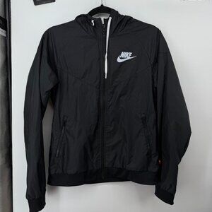 NIKE Womens Sz S Logo WINDRUNNER FULL ZIP Hoody JACKET BLACK